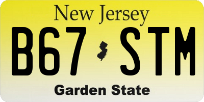 NJ license plate B67STM
