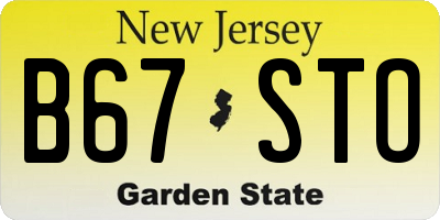 NJ license plate B67STO