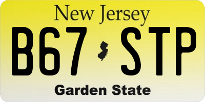 NJ license plate B67STP
