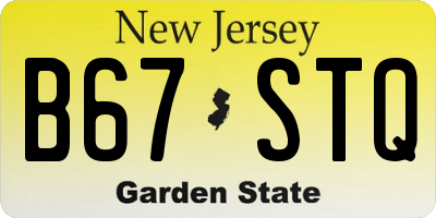 NJ license plate B67STQ