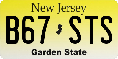 NJ license plate B67STS
