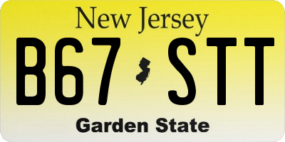 NJ license plate B67STT