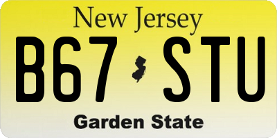 NJ license plate B67STU