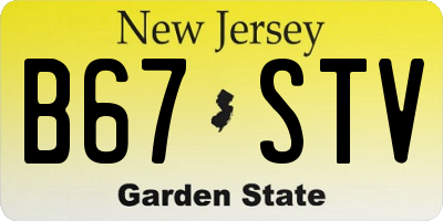 NJ license plate B67STV