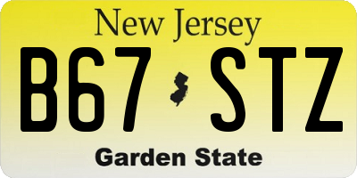 NJ license plate B67STZ