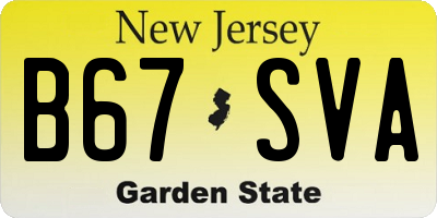 NJ license plate B67SVA
