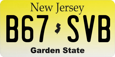 NJ license plate B67SVB