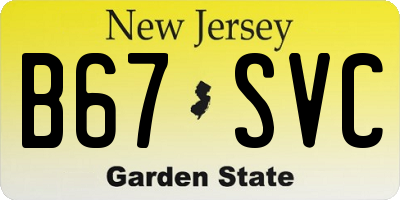 NJ license plate B67SVC