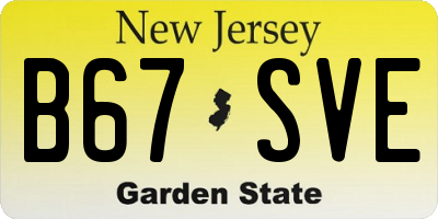NJ license plate B67SVE