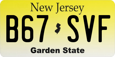 NJ license plate B67SVF