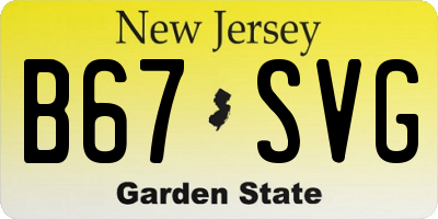 NJ license plate B67SVG