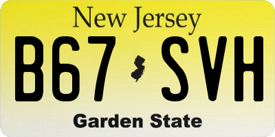 NJ license plate B67SVH