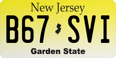 NJ license plate B67SVI