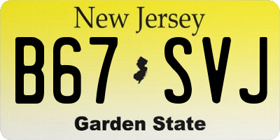 NJ license plate B67SVJ