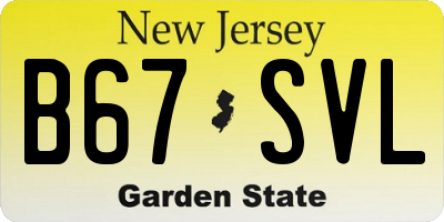 NJ license plate B67SVL