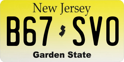 NJ license plate B67SVO