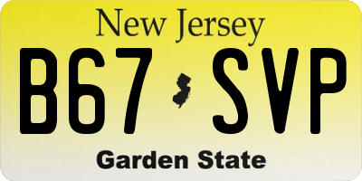 NJ license plate B67SVP