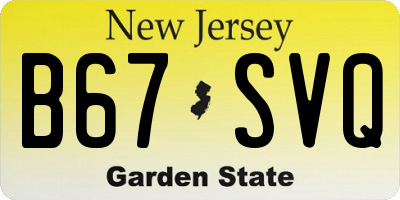 NJ license plate B67SVQ
