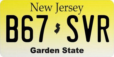 NJ license plate B67SVR