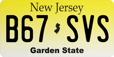 NJ license plate B67SVS