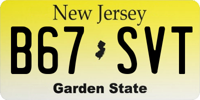 NJ license plate B67SVT