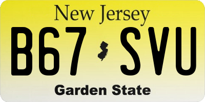 NJ license plate B67SVU