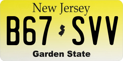 NJ license plate B67SVV
