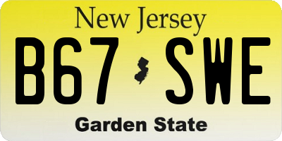 NJ license plate B67SWE