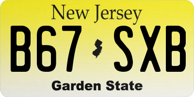 NJ license plate B67SXB