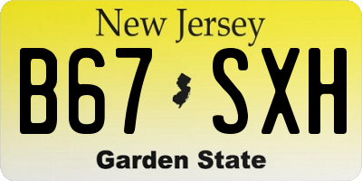 NJ license plate B67SXH