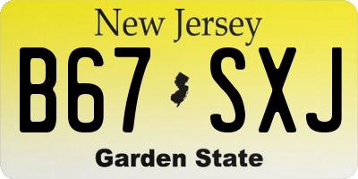 NJ license plate B67SXJ