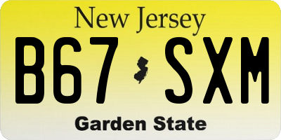 NJ license plate B67SXM