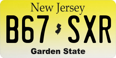 NJ license plate B67SXR