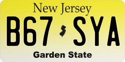 NJ license plate B67SYA
