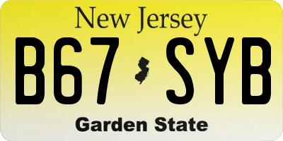 NJ license plate B67SYB