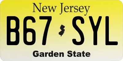 NJ license plate B67SYL