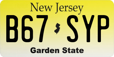 NJ license plate B67SYP