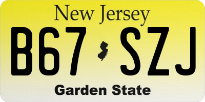 NJ license plate B67SZJ