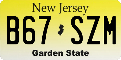 NJ license plate B67SZM
