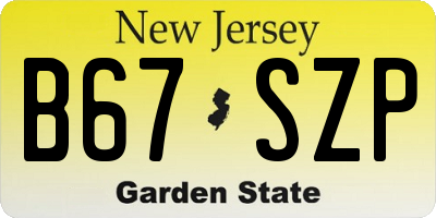 NJ license plate B67SZP