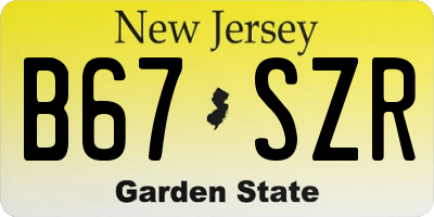 NJ license plate B67SZR