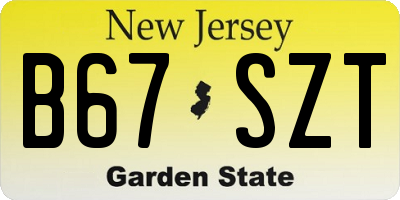 NJ license plate B67SZT