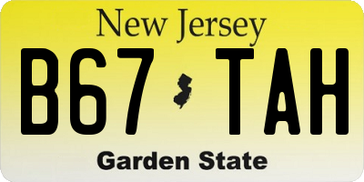 NJ license plate B67TAH
