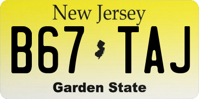 NJ license plate B67TAJ