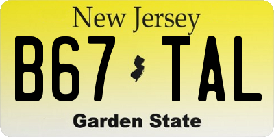 NJ license plate B67TAL