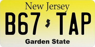 NJ license plate B67TAP