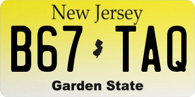 NJ license plate B67TAQ