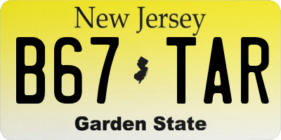 NJ license plate B67TAR