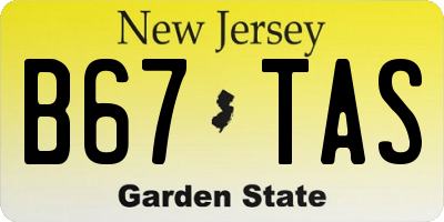 NJ license plate B67TAS