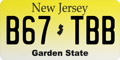 NJ license plate B67TBB